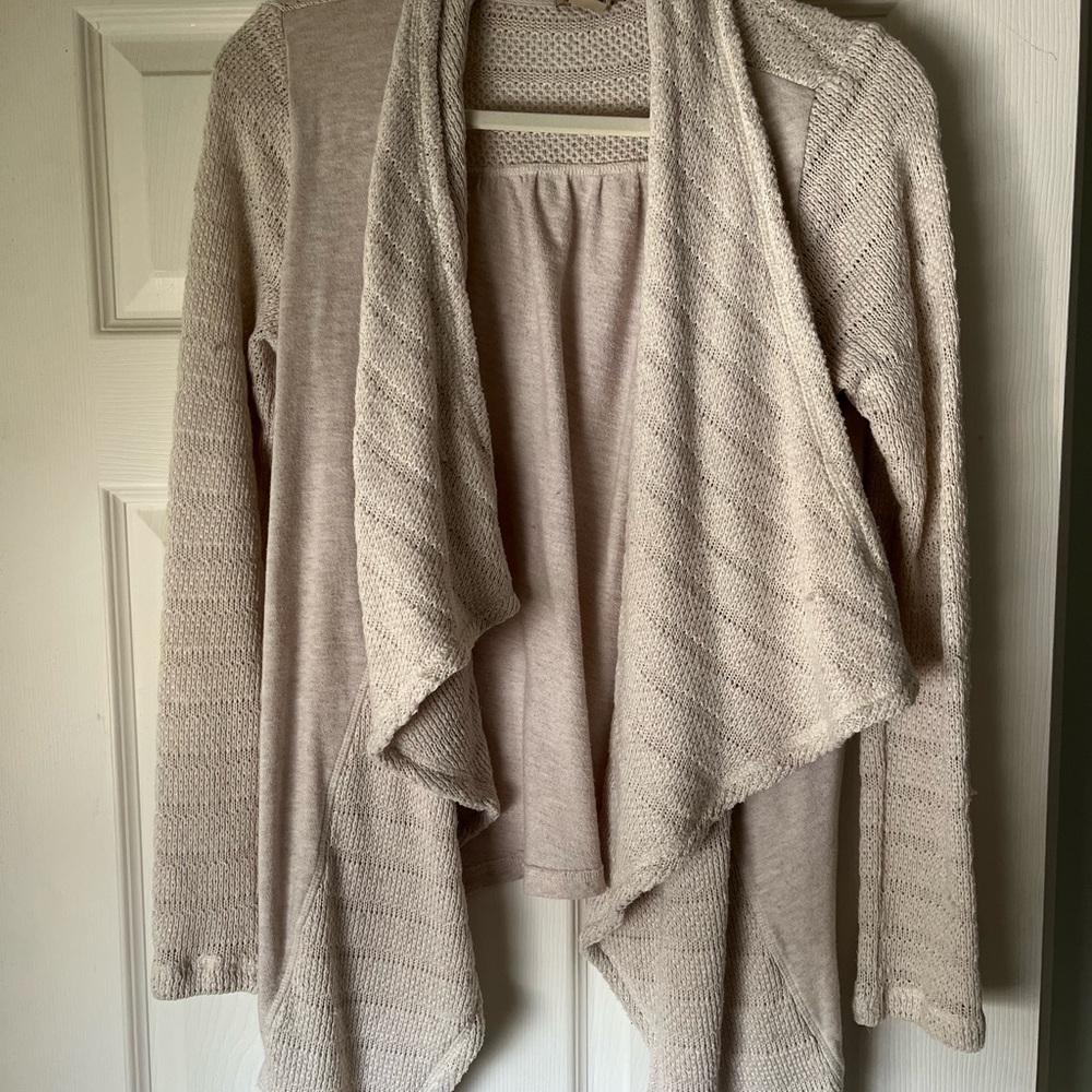 Lucky Brand Cream Draped Cardigan